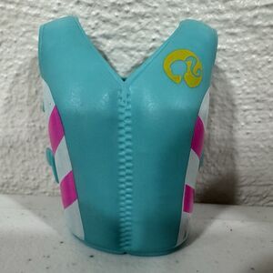 Barbie Doll Life Vest Teal Blue Pink Accent Water Sport Accessory Mattel Toy